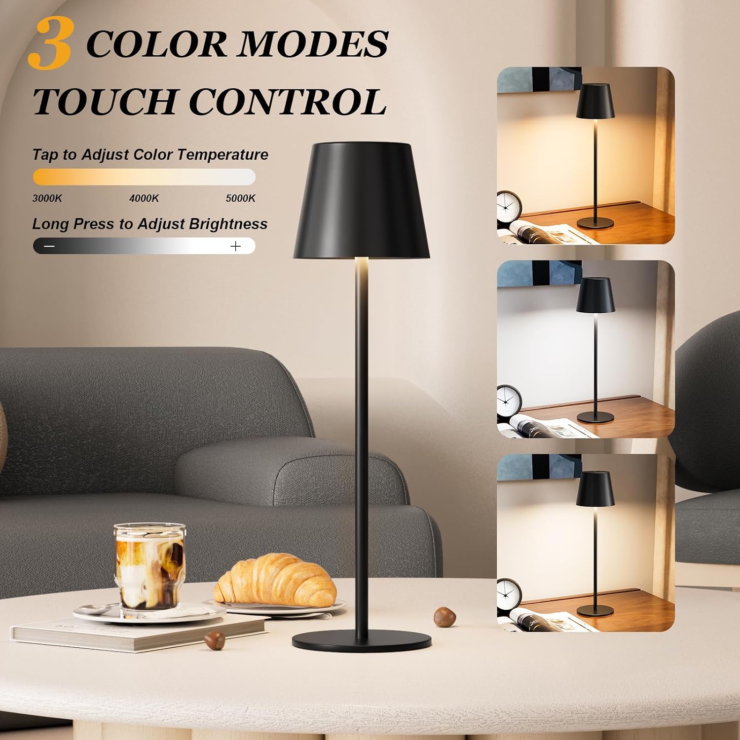 Cordless Rechargeable Table Lamps — Set of 2