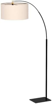 Brightech Logan Arc Floor Lamp for Living Rooms, Black
