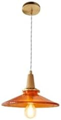 Oldsix-66 Amber Glass Pendant Light, Brass Finish