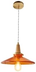 Oldsix-66 Amber Glass Pendant Light, Brass Finish