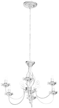 VerRon 6-Light Farmhouse Candle Chandelier, Brushed Nickel