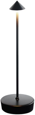 Black Cordless Rechargeable Table Lamp, 7200mAh