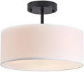 Bargeni 13" Black Drum Semi Flush Mount Ceiling Light