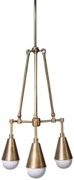 Modern Industrial Metal Chandelier, White & Black