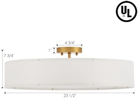 VILUXY 24" 5-Light Semi-Flush Mount Ceiling Light