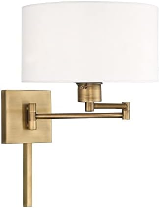 Livex Lighting 40036-01 1-Light Swing Arm Wall Light, Antique Brass