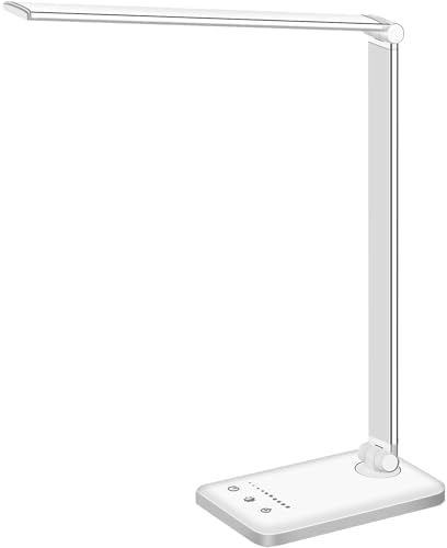White crown LED Desk Lamp, White, 5 Lighting Modes