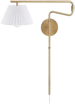 Nathan James Kai Wall-Mounted Reading Lamp, Pleated Shade