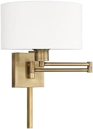 Livex Lighting 40036-01 1-Light Swing Arm Wall Light, Antique Brass