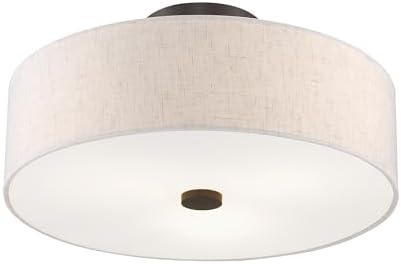 Livex Lighting 3-Light Semi Flush Ceiling Light, Bronze