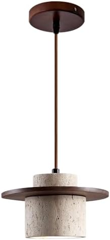 E26 Travertine Hanging Lamp, Natural Yellow