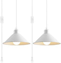 8.2IN 2 Pack White Plug-in Pendant Lights