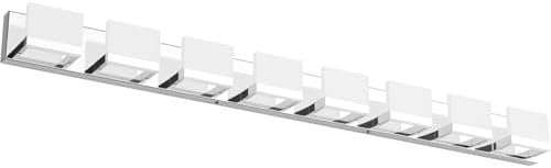 Tipace 8-Light LED Bathroom Vanity Light, Chrome