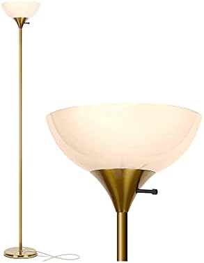 Brightech Sky Dome Dimmable LED Floor Lamp, Brass/Gold