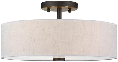 Livex Lighting 3-Light Semi Flush Ceiling Light, Bronze