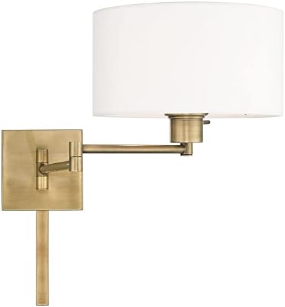 Livex Lighting 40036-01 1-Light Swing Arm Wall Light, Antique Brass
