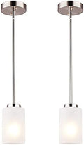 1-Light Mini Pendant Light, Opal White, 2 Pack