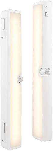 Amazon Basics 12-Inch LED Motion Sensor Light Bar, 2-Pack
