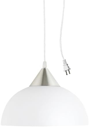 Globe Electric 64413 Plug-in Pendant Light, Brushed Steel