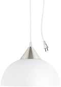 Globe Electric 64413 Plug-in Pendant Light, Brushed Steel