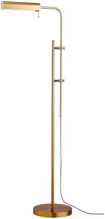 O'Bright Cedric Adjustable Pharmacy Floor Lamp, Antique Brass