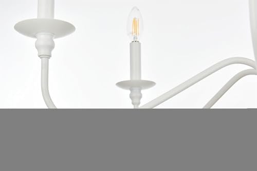 Elegant Lighting Rohan 6-Light Chandelier, Matte Black