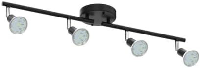 Unicozin LED 4 Light Track Lighting Kit, 24.8'' Black 4 Way Ceiling