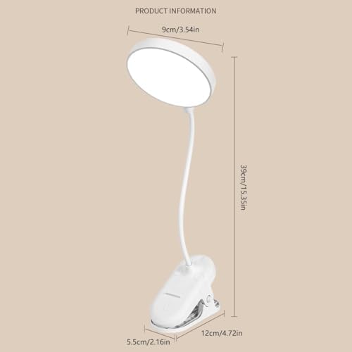 Adjustable Clamp Study Lamp, USB Rechargeable