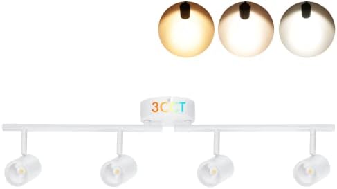 CLOUDY BAY 4-Head 3-Color LED Track Lighting Kit, White