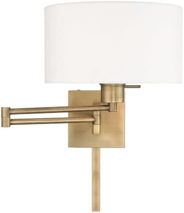 Livex Lighting 40036-01 1-Light Swing Arm Wall Light, Antique Brass