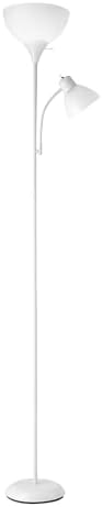 Globe Electric 67136 72" Torchiere Floor Lamp, Matte White