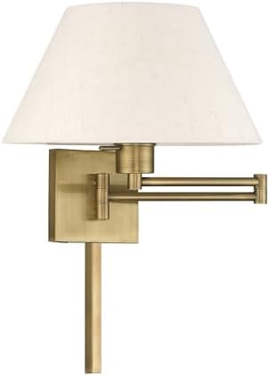 Livex Lighting 40038-01 Swing Arm Wall Light, Antique Brass