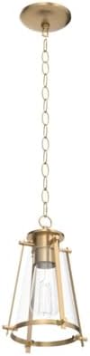 KSANA Gold Pendant Light, Seeded Glass