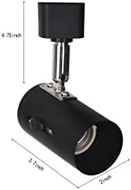 H-Type E26 Track Lighting Heads, 4-Pack, Black