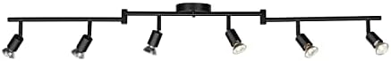 Globe Electric 6-Light Foldable Track Lighting Kit, Matte Black