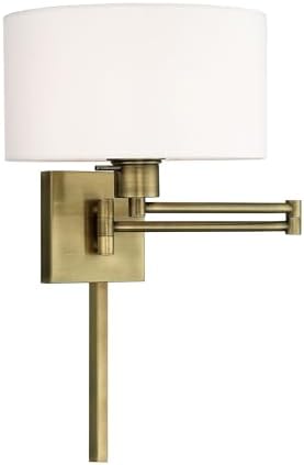 Livex Lighting 40036-01 1-Light Swing Arm Wall Light, Antique Brass
