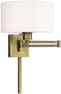 Livex Lighting 40036-01 1-Light Swing Arm Wall Light, Antique Brass