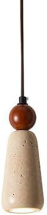 Spherical Yellow Travertine Industrial Pendant Light