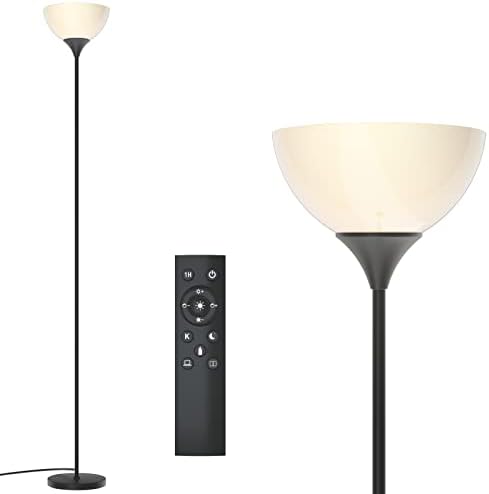 PESRAE Floor Lamp, Remote Control, Stepless Brightness