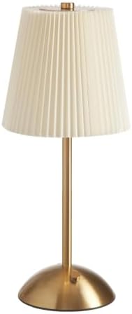 Rechargeable Cordless Table Lamp, 3-Color Dimmable, Beige Shade