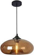 11" Colorful Glass Pendant Light, Brown