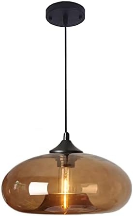 11" Colorful Glass Pendant Light, Brown