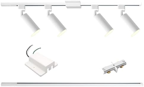 4-Light LED Track Lighting Kit with 3.3FT H Type Rails