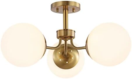 JONATHAN Y Olivier 3-Light Semi Flush Mount 23.5" Metal, Brass Gold