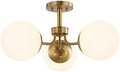 JONATHAN Y Olivier 3-Light Semi Flush Mount 23.5" Metal, Brass Gold