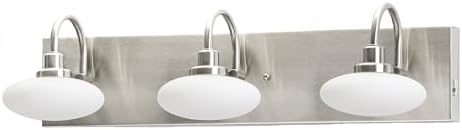 Dimmable 3-Light LED Bathroom Vanity Light, Brushed Nickel