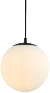 JONATHAN Y Bleecker Globe Pendant, 7.75" White/Oil Rubbed Bronze