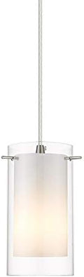 AKEZON Brushed Nickel Pendant Light, Adjustable Height