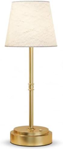 Rechargeable Cordless Table Lamp, Gold, 1 Pack