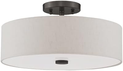 Livex Lighting 3-Light Semi Flush Ceiling Light, Bronze